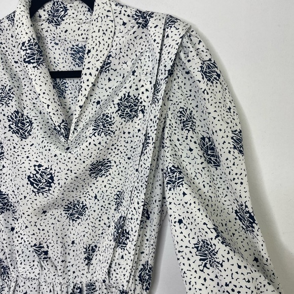 VINTAGE abstract print pleated details dress - Picture 3 of 8